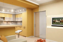 Kitchen niche in the living room design photo