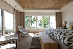 Bedroom interior with panoramic window