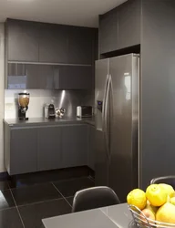 Kitchens With Dark Refrigerator Photo