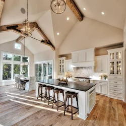 Kitchen design for a house with high ceilings