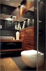 Bathroom black with wood design