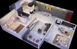 3D Дизайн Кухни Гостиной