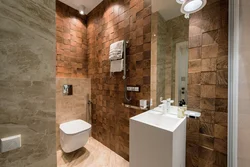 Porcelain tiles in a small bathroom photo
