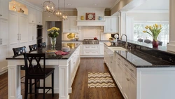 American kitchen interior in apartment