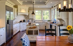 American kitchen interior in apartment