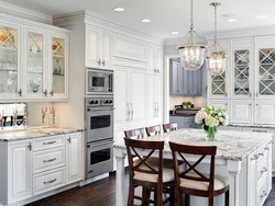 American kitchen interior in apartment