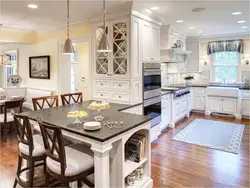 American kitchen interior in apartment