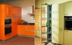 Қарындаш қорабы бар бұрыштық асүй интерьері