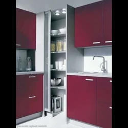 Karandaş qutusu ilə künc mətbəxinin interyeri