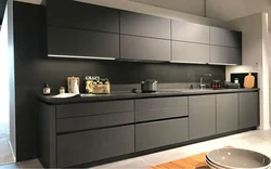 Photos of kitchens with dark panels