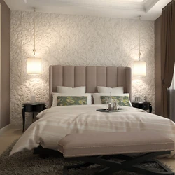 Design Of One Wall In The Bedroom Photo