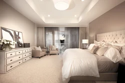 Bedroom design beige ceiling