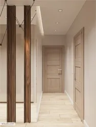 Beige color combination in the hallway interior