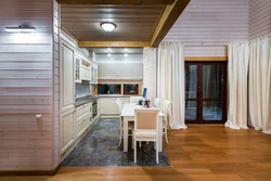 Kitchens In Houses Made Of Laminated Veneer Lumber Photo