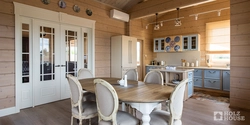 Kitchens in houses made of laminated veneer lumber photo