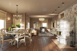 Kitchens in houses made of laminated veneer lumber photo
