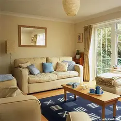 Beige and yellow in the living room interior