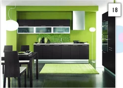 White gray green kitchen design