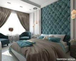 Emerald gray bedroom interior