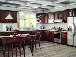 Kitchen brown wood photo