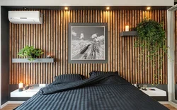 Bedrooms with wooden slats design