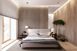 Bedrooms with wooden slats design