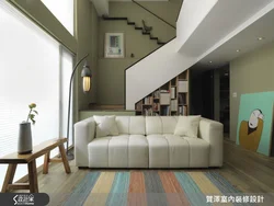 Triangular living room interior