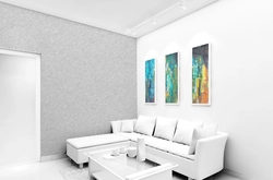 White plaster in the living room interior
