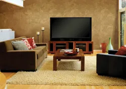 Living room TV wallpaper photo