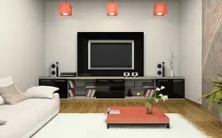 Living room TV wallpaper photo