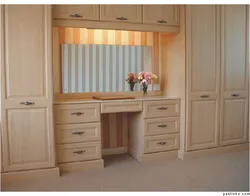 Bedroom design with dressing table and wardrobe