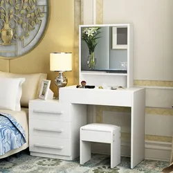 Bedroom design with dressing table and wardrobe