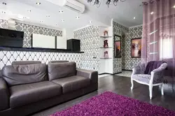 Wallpaper in the living room black and white photo