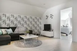 Qonaq Otağında Divar Kağızı Qara Və Ağ Fotoşəkil