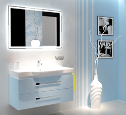 Photo of bathrooms with mirror cabinet