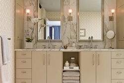 Photo of bathrooms with mirror cabinet