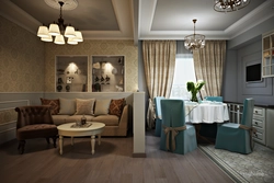 Gray brown color in the interior of the kitchen living room