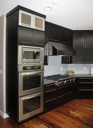 Photos of modern kitchens with a built-in microwave