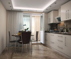 Kitchen 3 by 3 meters with balcony design