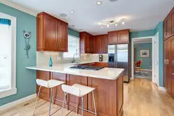 Kitchen with uneven wall photo
