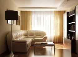 Corner sofas in the interior of a small living room