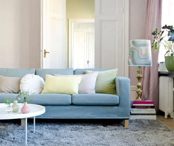 Blue Pink Living Room Interior