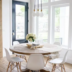 Kitchen With White Round Table Photo