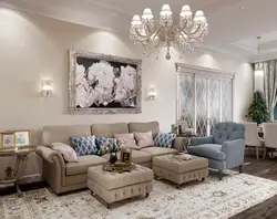 Classic corner sofa in the living room interior