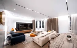 Track systems in the bedroom interior