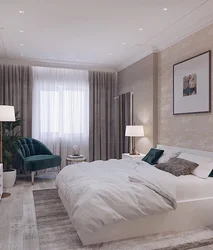 Bedroom in gray-brown tones photo