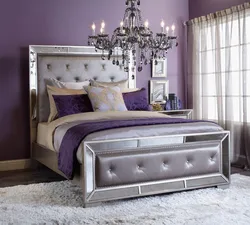 Bedroom design with lilac bed