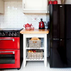 Black gas stove in the kitchen interior