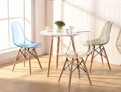 Transparent kitchen chairs in the interior