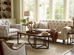 Sofas in a living room interior in a classic style